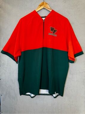 BSN Sports WF Baseball Shirt Men’s XL Orange Green Quarter Zip Pullover